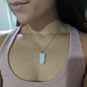 Mint Colored Owl Pendant